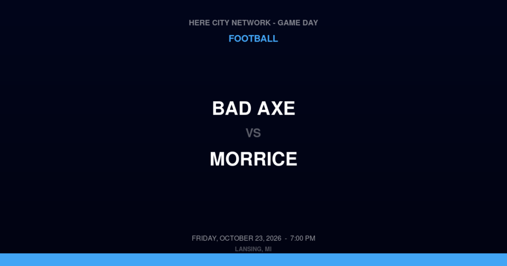 Bad Axe vs. Morrice — Football Game Day — Morrice, MI — Oct 23, 2026