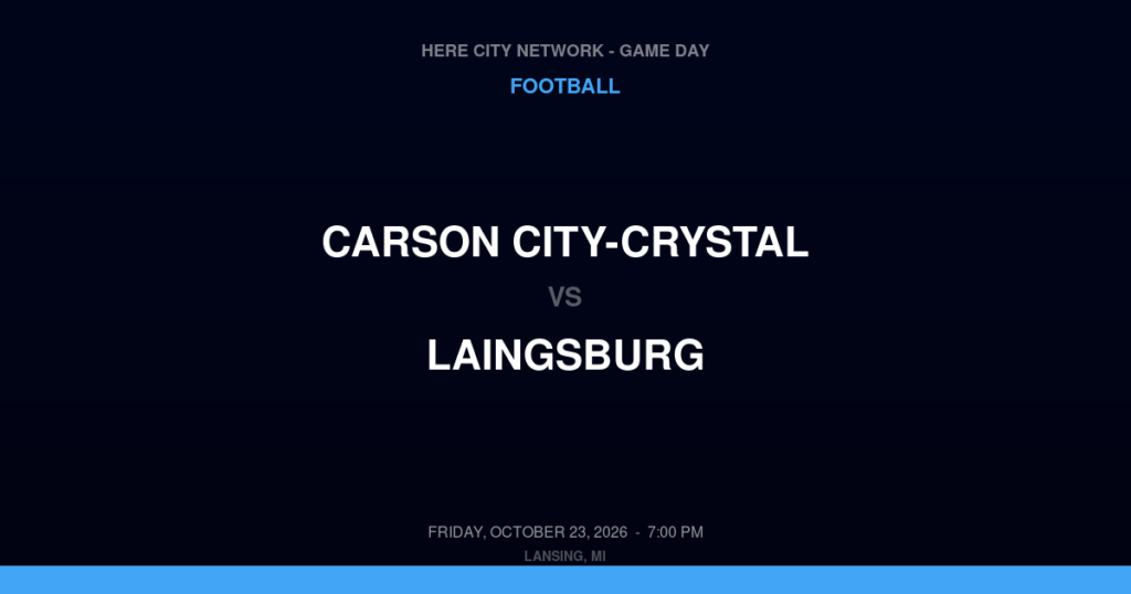 Carson City-Crystal vs. Laingsburg — Football Game Day — Laingsburg, MI — Oct 23, 2026