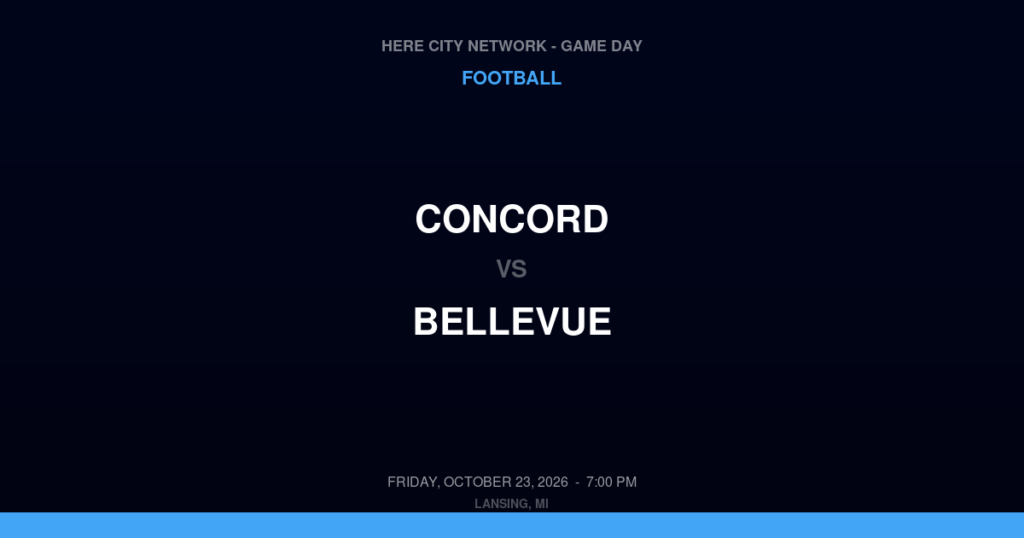Concord vs. Bellevue — Football Game Day — Bellevue, MI — Oct 23, 2026