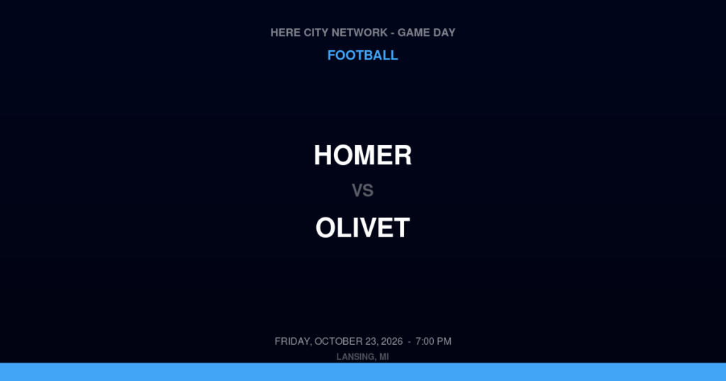 Homer vs. Olivet — Football Game Day — Olivet, MI — Oct 23, 2026