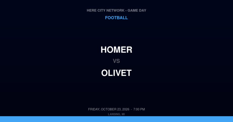 Homer vs. Olivet — Football Game Day — Olivet, MI — Oct 23, 2026