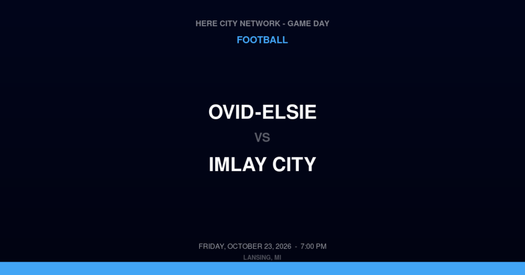 Ovid-Elsie vs. Imlay City — Football Game Day — Imlay City, MI — Oct 23, 2026
