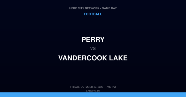 Perry vs. Vandercook Lake — Football Game Day — Jackson, MI — Oct 23, 2026