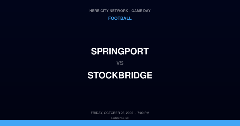 Springport vs. Stockbridge — Football Game Day — Stockbridge, MI — Oct 23, 2026