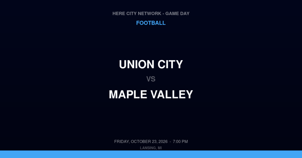 Union City vs. Maple Valley — Football Game Day — Vermontville, MI — Oct 23, 2026